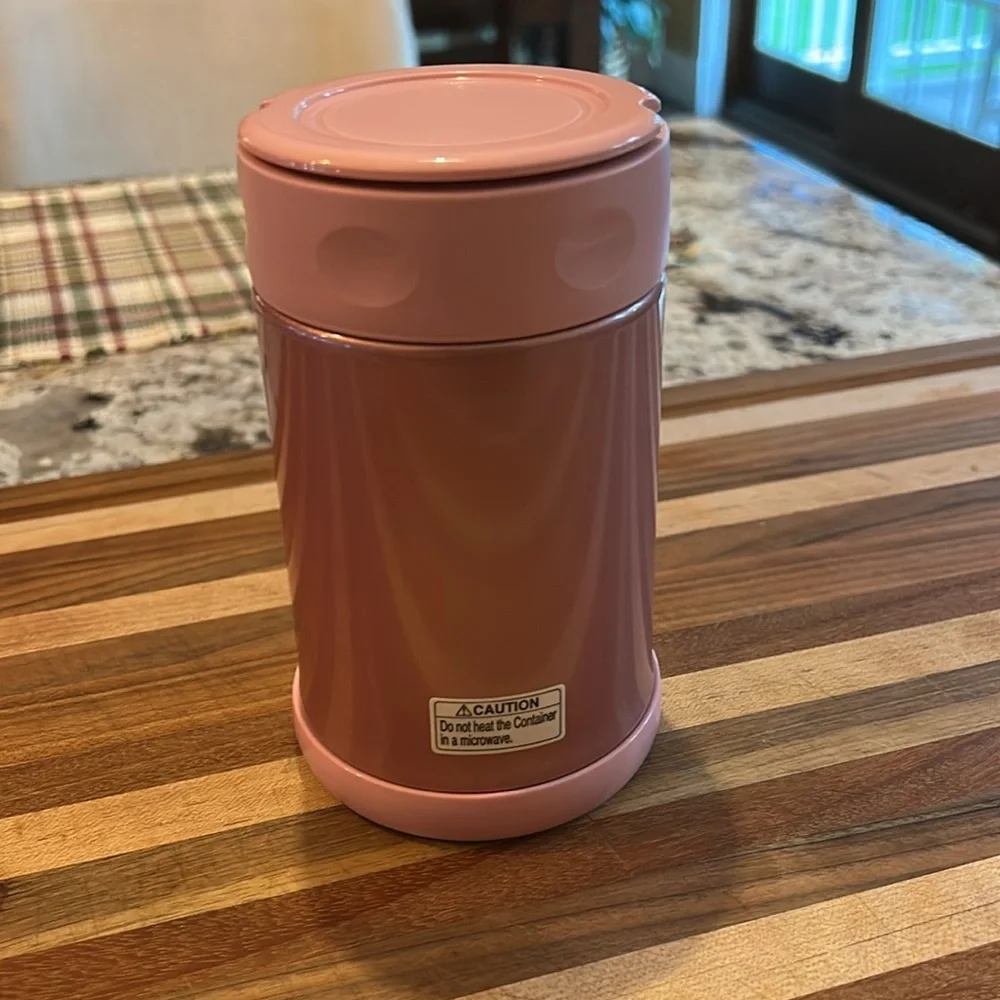 Stainless Steel Food Jar, 16.9-Ounce, Pink
